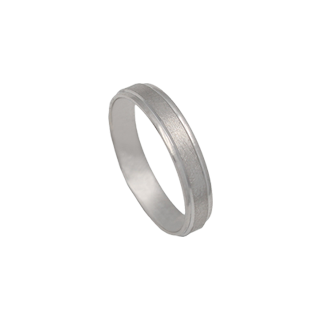 ALIANZA ORO BLANCO 18KL MATE-BRILLO -4MM