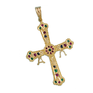 CRUZ ORO 18KL ASTURIANA - 34x48MM