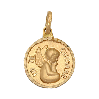 MEDALLA ORO 18KL "YO TE CUIDARE" - 16MM